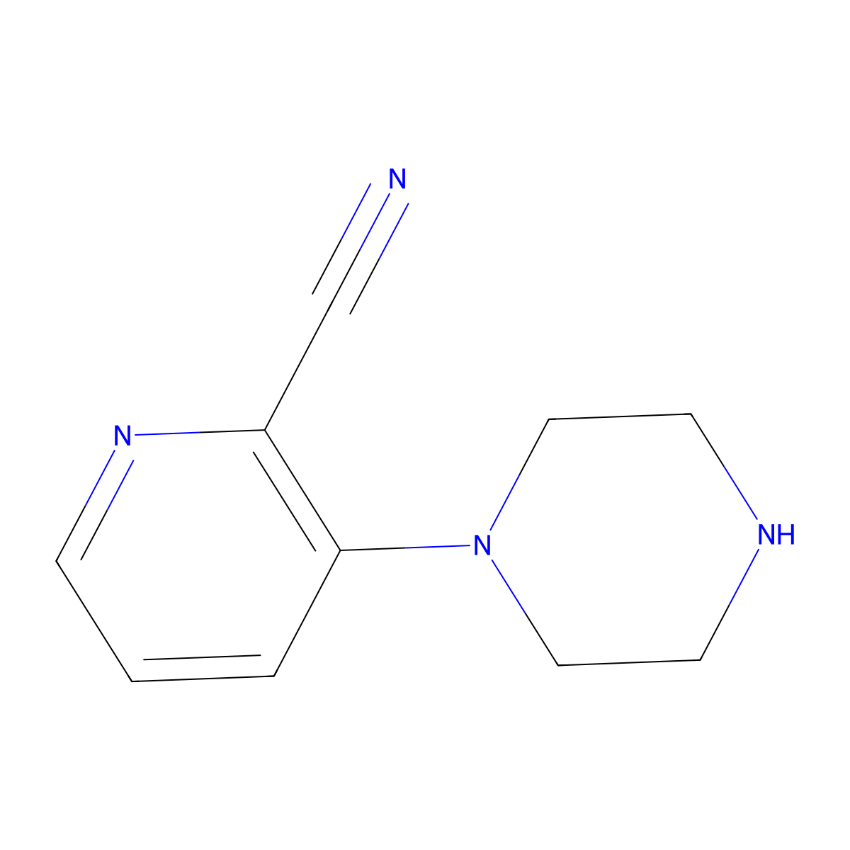 3-(Piperazin-1-yl)pyridine-2-carbonitrile molecular structure, CAS 1058161-61-7