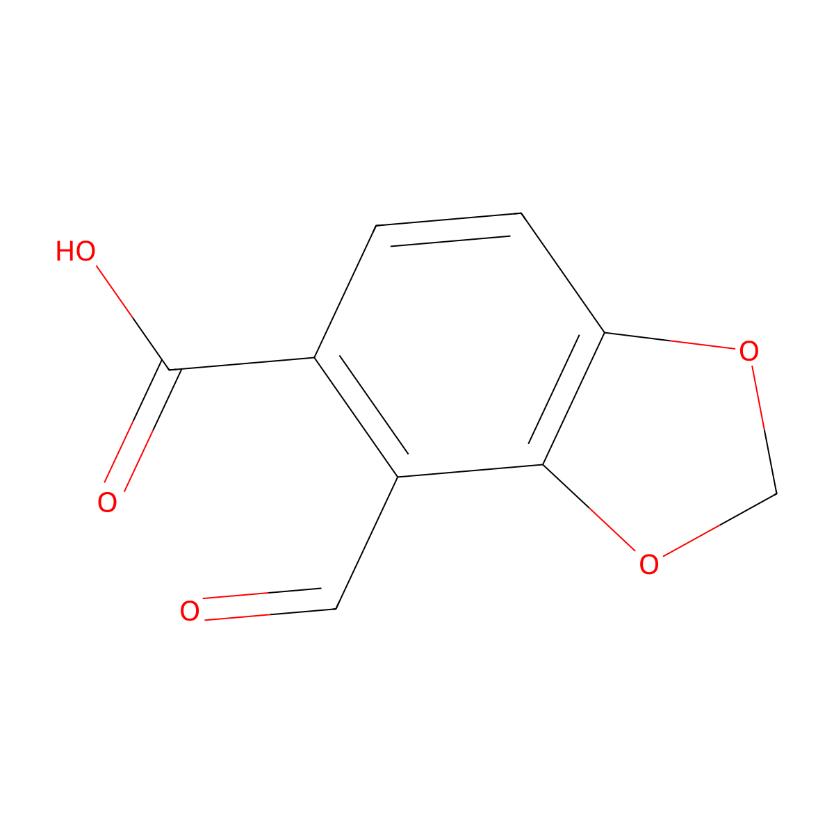 4-Formyl-2H-1,3-benzodioxole-5-carboxylic acid molecular structure, CAS 1058164-93-4