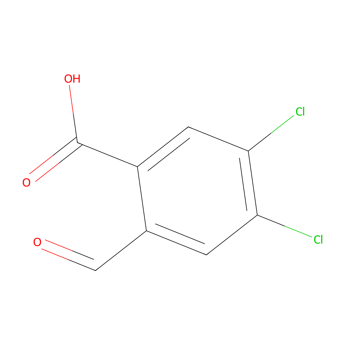 4,5-Dichloro-2-formylbenzoic acid molecular structure, CAS 1058164-94-5