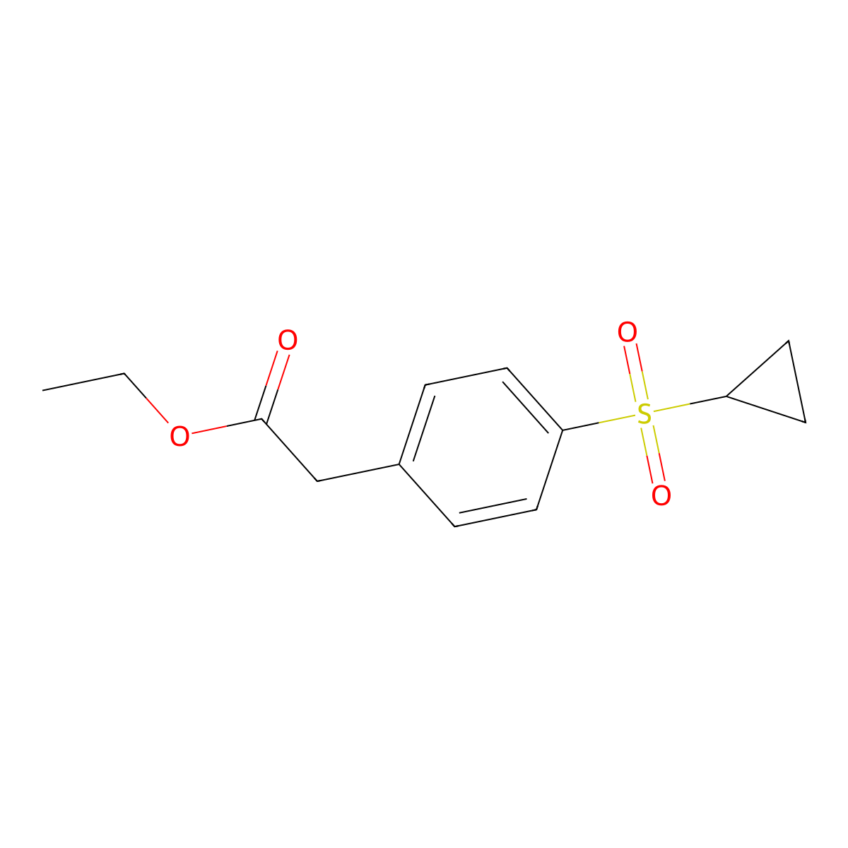 Ethyl 2-(4-(cyclopropylsulfonyl)phenyl)acetate molecular structure, CAS 1058167-40-0