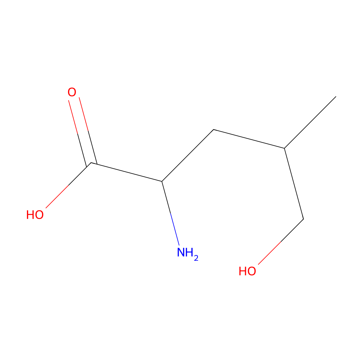 2-Amino-5-hydroxy-4-methylpentanoic acid molecular structure, CAS 105817-04-7