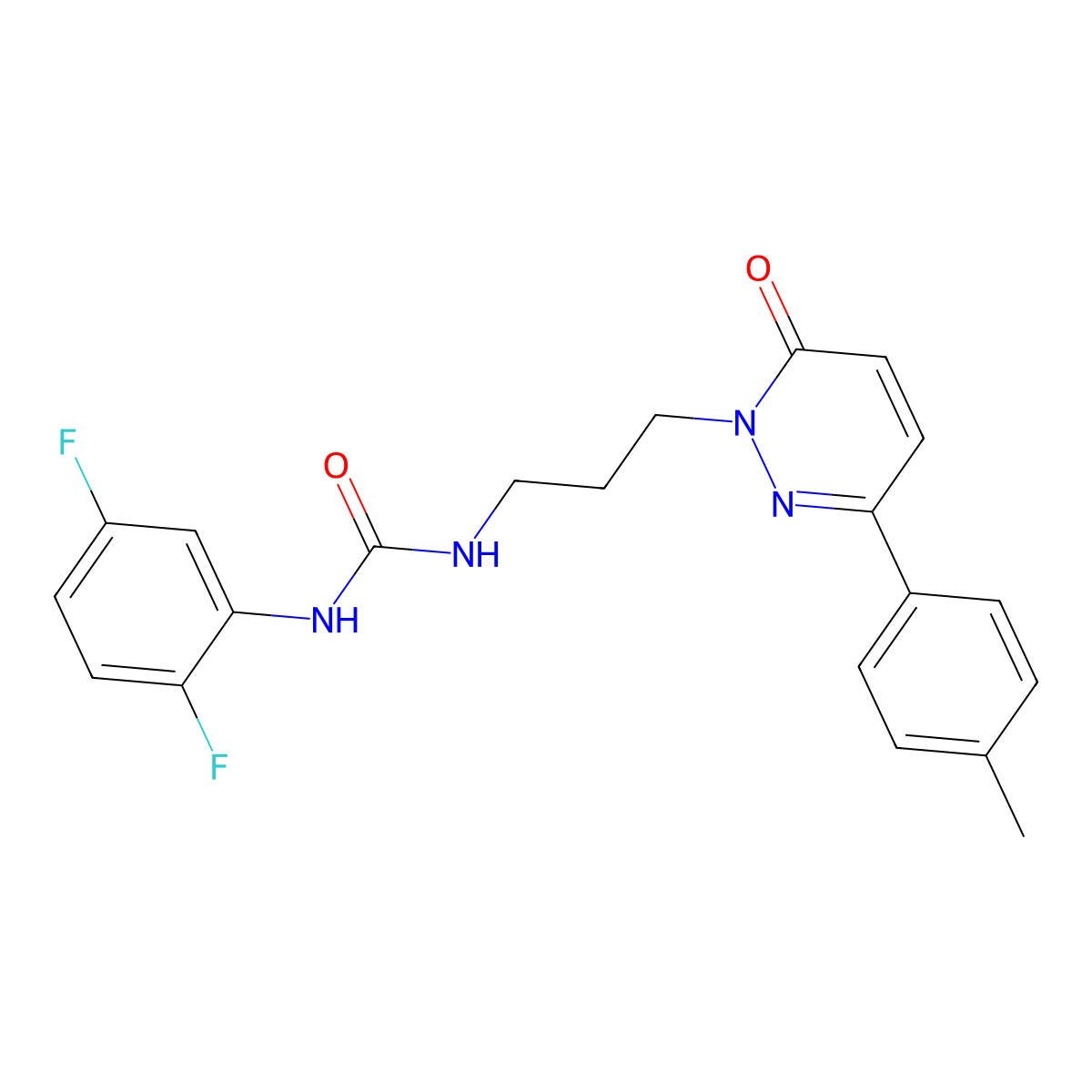 1-(2,5-difluorophenyl)-3-(3-(6-oxo-3-(p-tolyl)pyridazin-1(6H)-yl)propyl)urea molecular structure, CAS 1058174-90-5