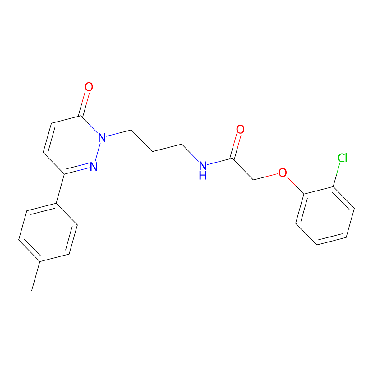 2-(2-chlorophenoxy)-N-(3-(6-oxo-3-(p-tolyl)pyridazin-1(6H)-yl)propyl)acetamide molecular structure, CAS 1058174-94-9