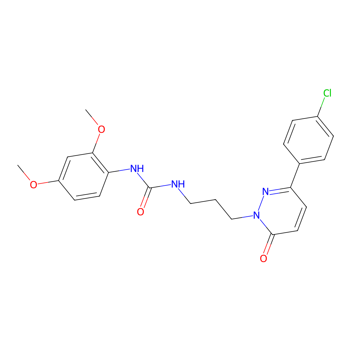 1-(3-(3-(4-chlorophenyl)-6-oxopyridazin-1(6H)-yl)propyl)-3-(2,4-dimethoxyphenyl)urea molecular structure, CAS 1058175-18-0