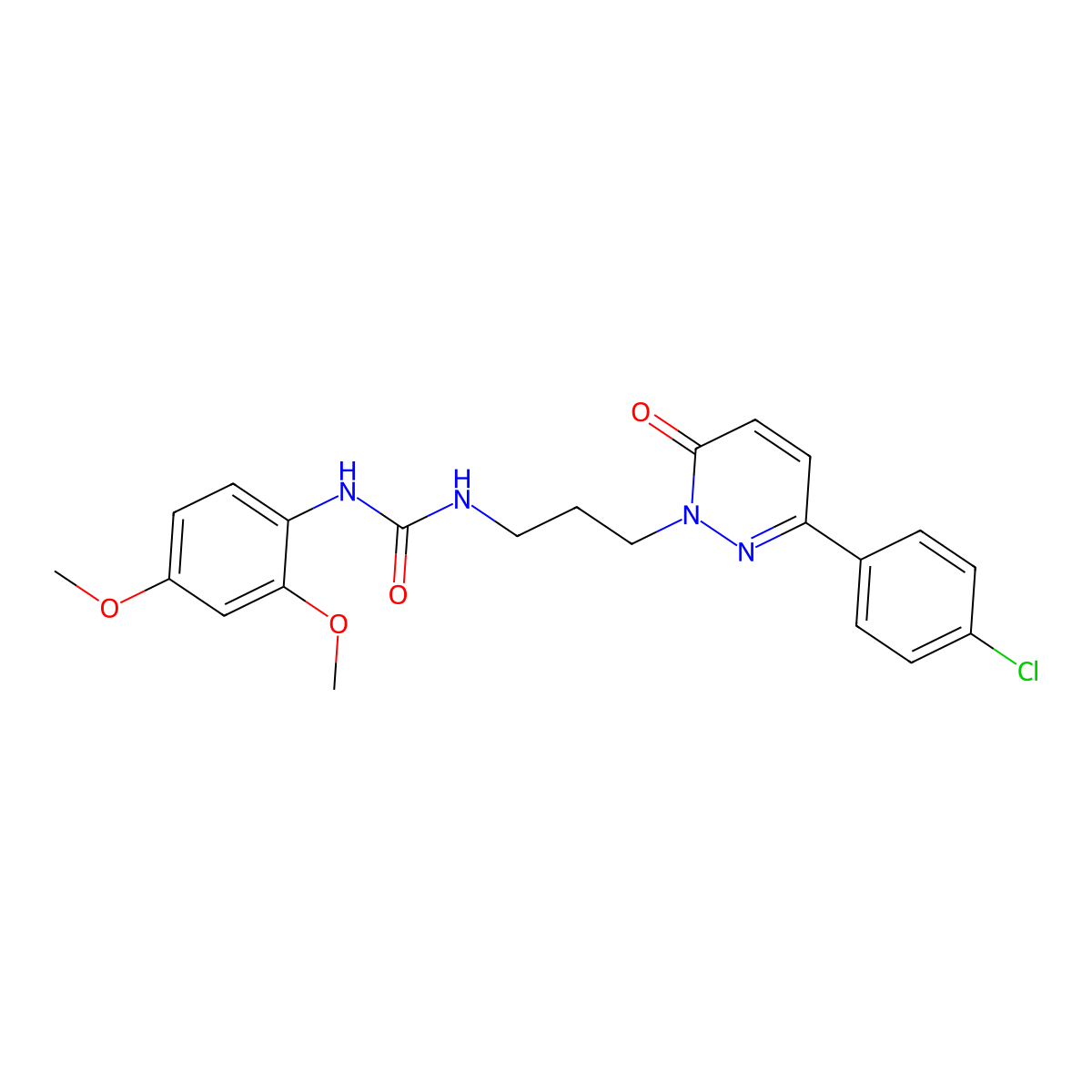 1-(3-(3-(4-chlorophenyl)-6-oxopyridazin-1(6H)-yl)propyl)-3-(2,4-dimethoxyphenyl)urea molecular structure, CAS 1058175-18-0