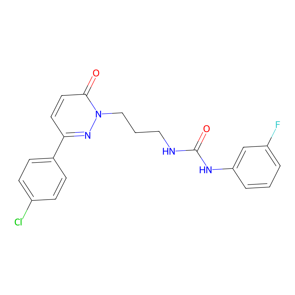 1-(3-(3-(4-chlorophenyl)-6-oxopyridazin-1(6H)-yl)propyl)-3-(3-fluorophenyl)urea molecular structure, CAS 1058175-20-4