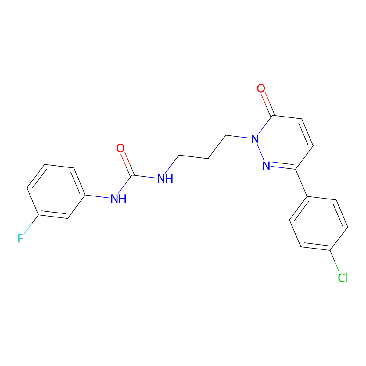 1-(3-(3-(4-chlorophenyl)-6-oxopyridazin-1(6H)-yl)propyl)-3-(3-fluorophenyl)urea molecular structure, CAS 1058175-20-4