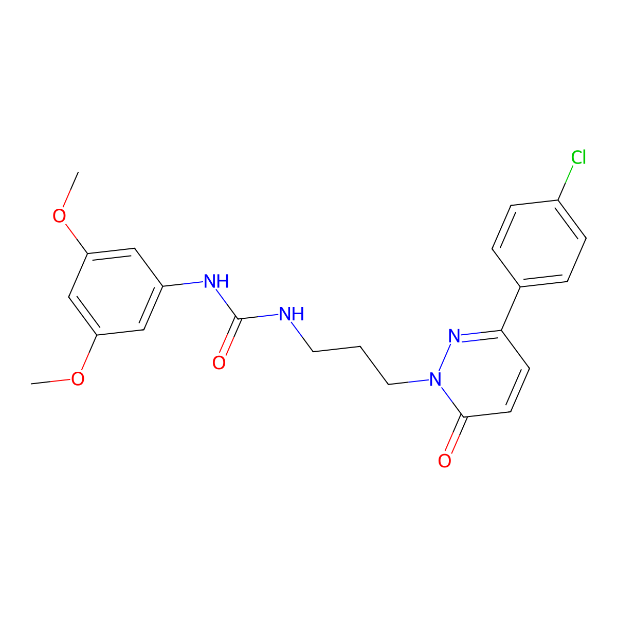 1-(3-(3-(4-chlorophenyl)-6-oxopyridazin-1(6H)-yl)propyl)-3-(3,5-dimethoxyphenyl)urea molecular structure, CAS 1058175-25-9