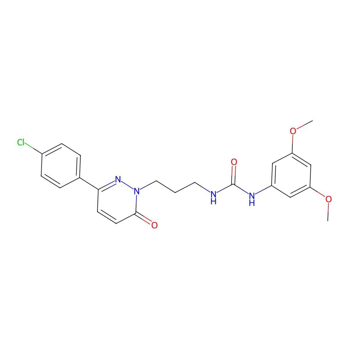 1-(3-(3-(4-chlorophenyl)-6-oxopyridazin-1(6H)-yl)propyl)-3-(3,5-dimethoxyphenyl)urea molecular structure, CAS 1058175-25-9