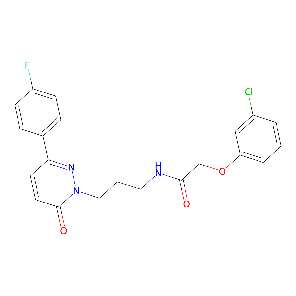 2-(3-chlorophenoxy)-N-(3-(3-(4-fluorophenyl)-6-oxopyridazin-1(6H)-yl)propyl)acetamide molecular structure, CAS 1058175-63-5