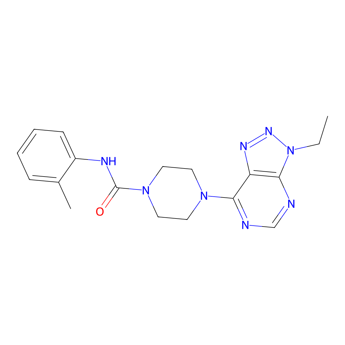 4-{3-ethyl-3H-[1,2,3]triazolo[4,5-d]pyrimidin-7-yl}-N-(2-methylphenyl)piperazine-1-carboxamide molecular structure, CAS 1058183-03-1