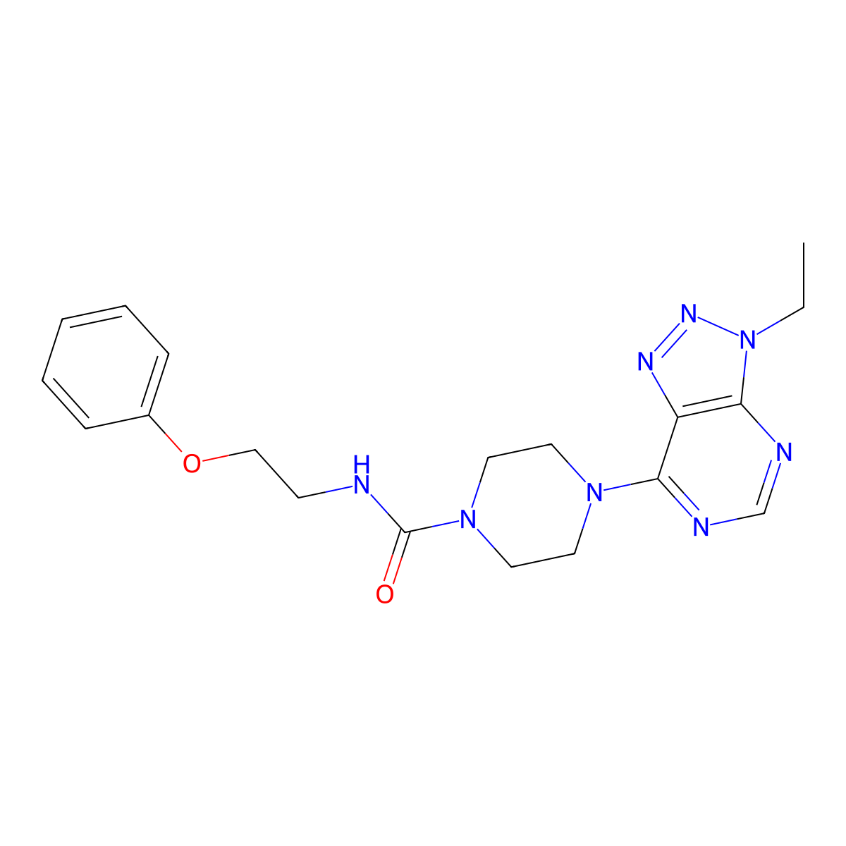 4-{3-ethyl-3H-[1,2,3]triazolo[4,5-d]pyrimidin-7-yl}-N-(2-phenoxyethyl)piperazine-1-carboxamide molecular structure, CAS 1058183-04-2