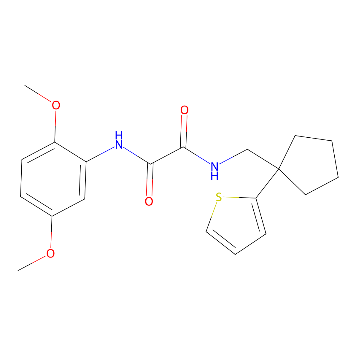 N'-(2,5-dimethoxyphenyl)-N-{[1-(thiophen-2-yl)cyclopentyl]methyl}ethanediamide molecular structure, CAS 1058184-53-4