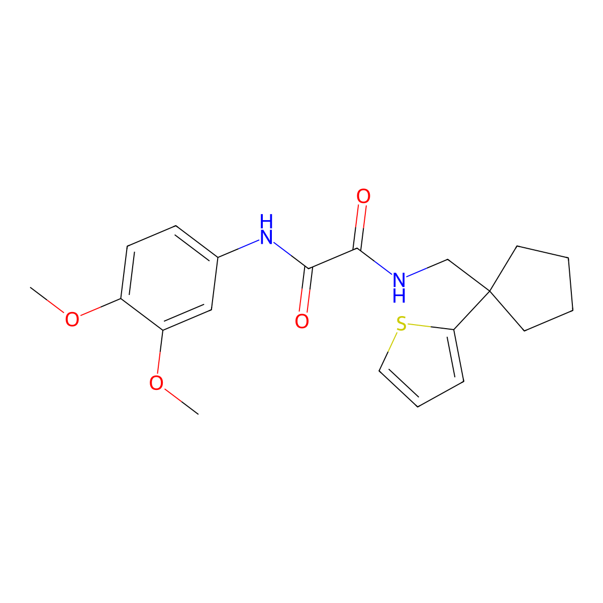 N'-(3,4-dimethoxyphenyl)-N-{[1-(thiophen-2-yl)cyclopentyl]methyl}ethanediamide molecular structure, CAS 1058184-65-8