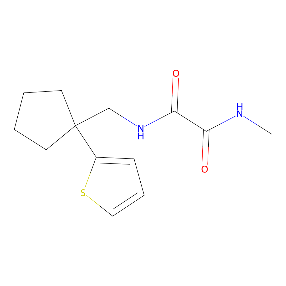 N-methyl-N'-{[1-(thiophen-2-yl)cyclopentyl]methyl}ethanediamide molecular structure, CAS 1058184-66-9