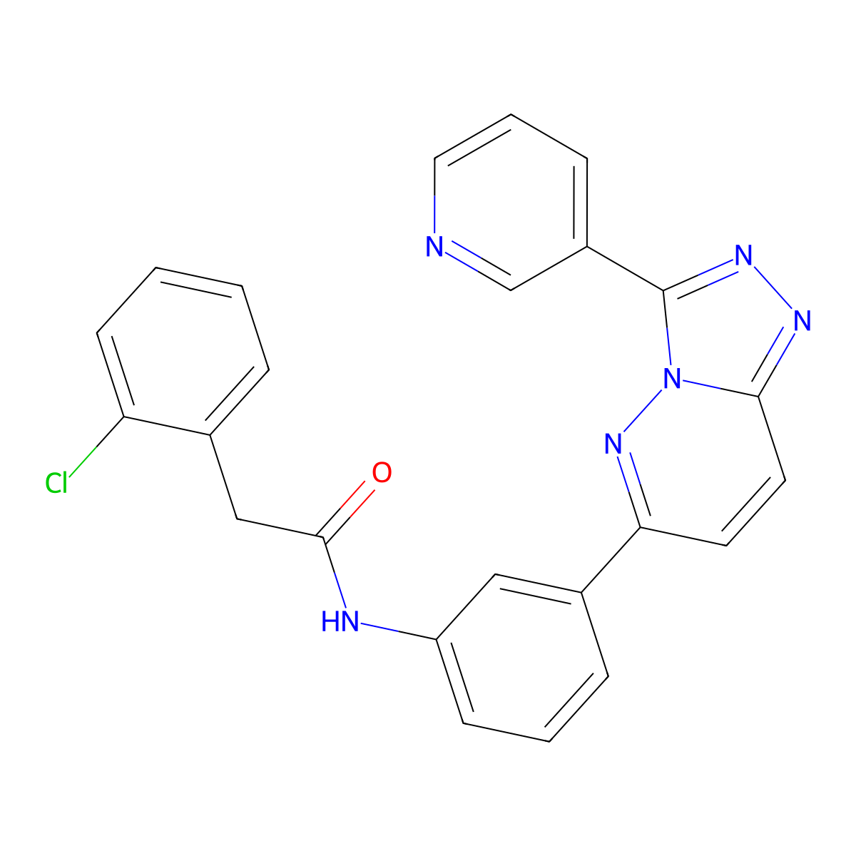 2-(2-chlorophenyl)-N-{3-[3-(pyridin-3-yl)-[1,2,4]triazolo[4,3-b]pyridazin-6-yl]phenyl}acetamide molecular structure, CAS 1058194-28-7
