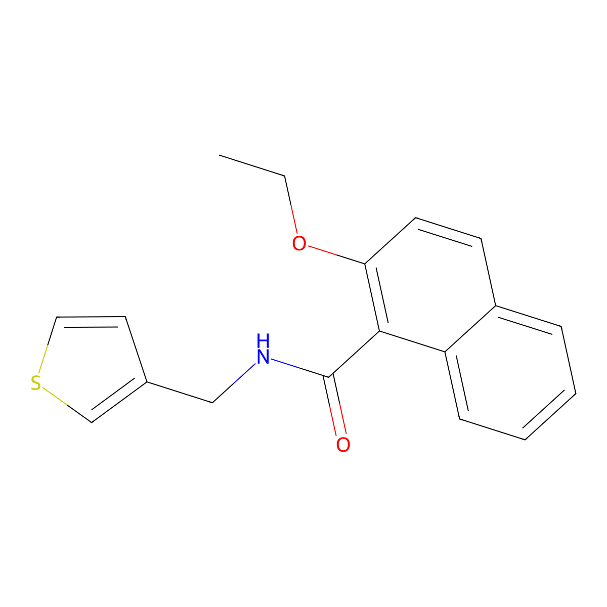2-ethoxy-N-[(thiophen-3-yl)methyl]naphthalene-1-carboxamide molecular structure, CAS 1058195-50-8