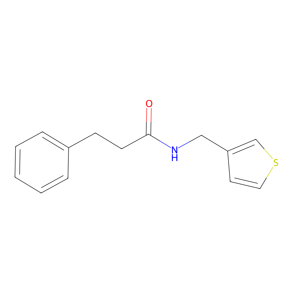 3-phenyl-N-(thiophen-3-ylmethyl)propanamide molecular structure, CAS 1058195-64-4