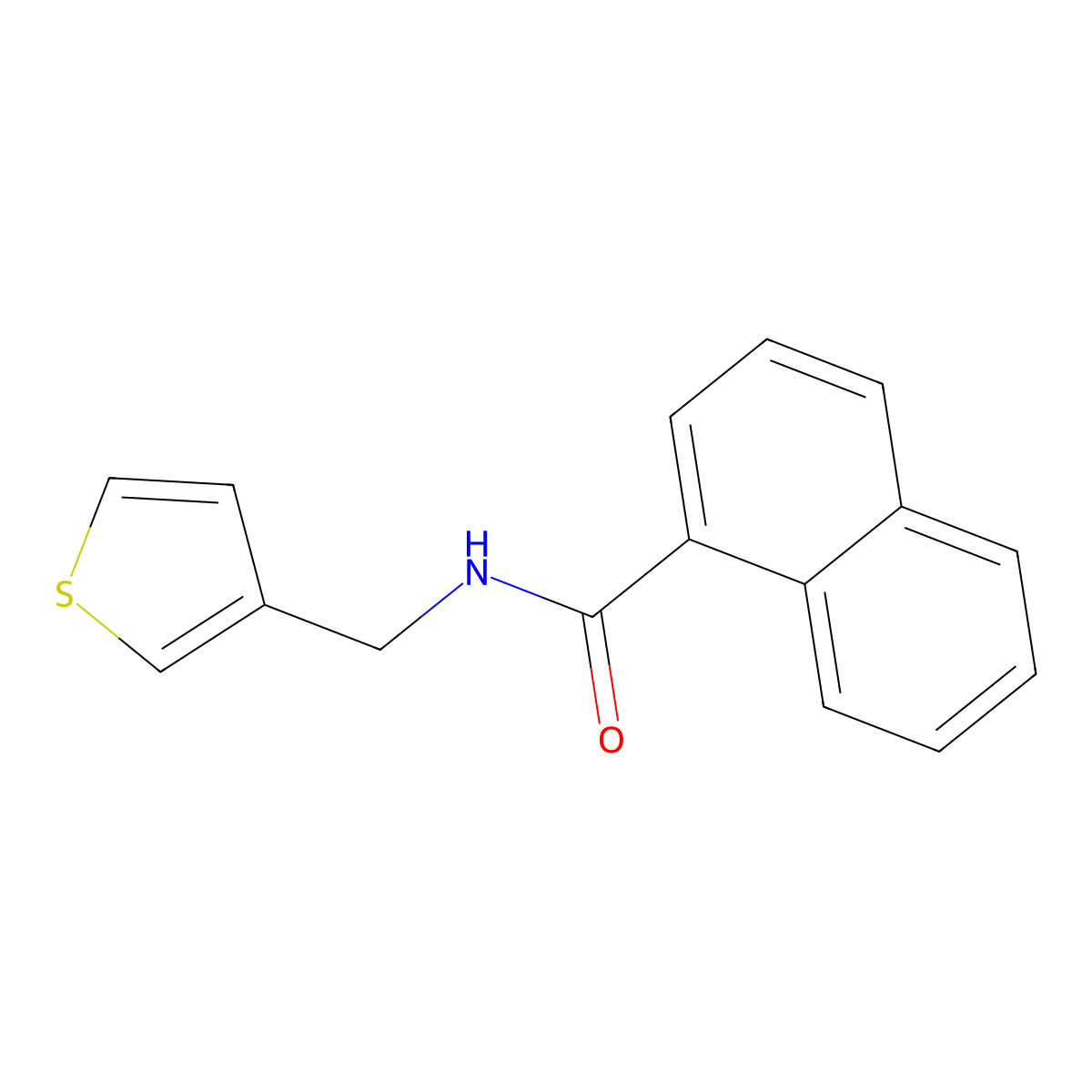 N-[(thiophen-3-yl)methyl]naphthalene-1-carboxamide molecular structure, CAS 1058195-78-0