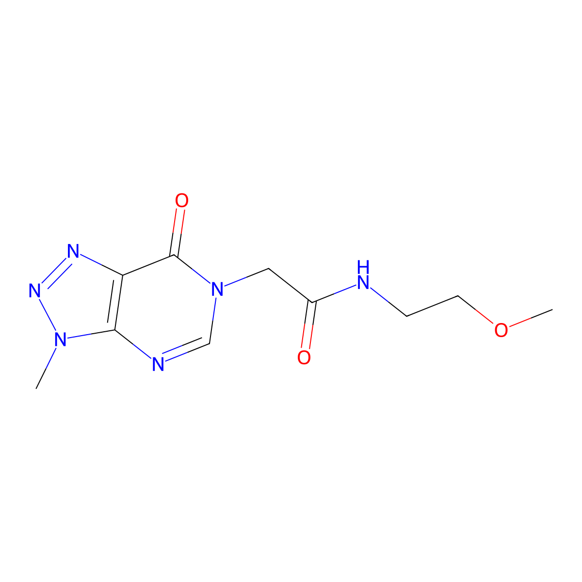 N-(2-methoxyethyl)-2-{3-methyl-7-oxo-3H,6H,7H-[1,2,3]triazolo[4,5-d]pyrimidin-6-yl}acetamide molecular structure, CAS 1058197-25-3