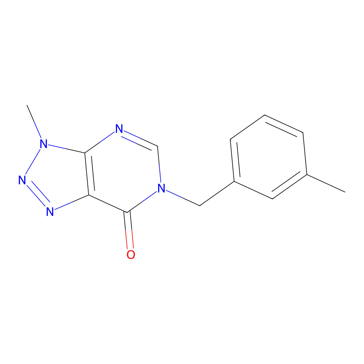 3-methyl-6-[(3-methylphenyl)methyl]-3H,6H,7H-[1,2,3]triazolo[4,5-d]pyrimidin-7-one molecular structure, CAS 1058197-27-5