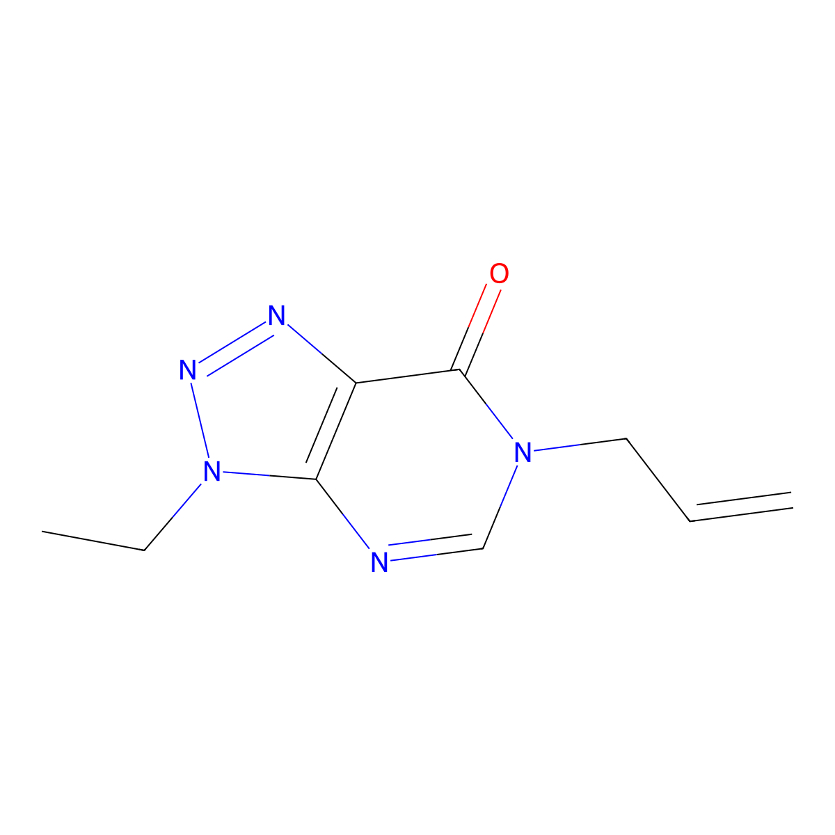3-ethyl-6-(prop-2-en-1-yl)-3H,6H,7H-[1,2,3]triazolo[4,5-d]pyrimidin-7-one molecular structure, CAS 1058197-34-4