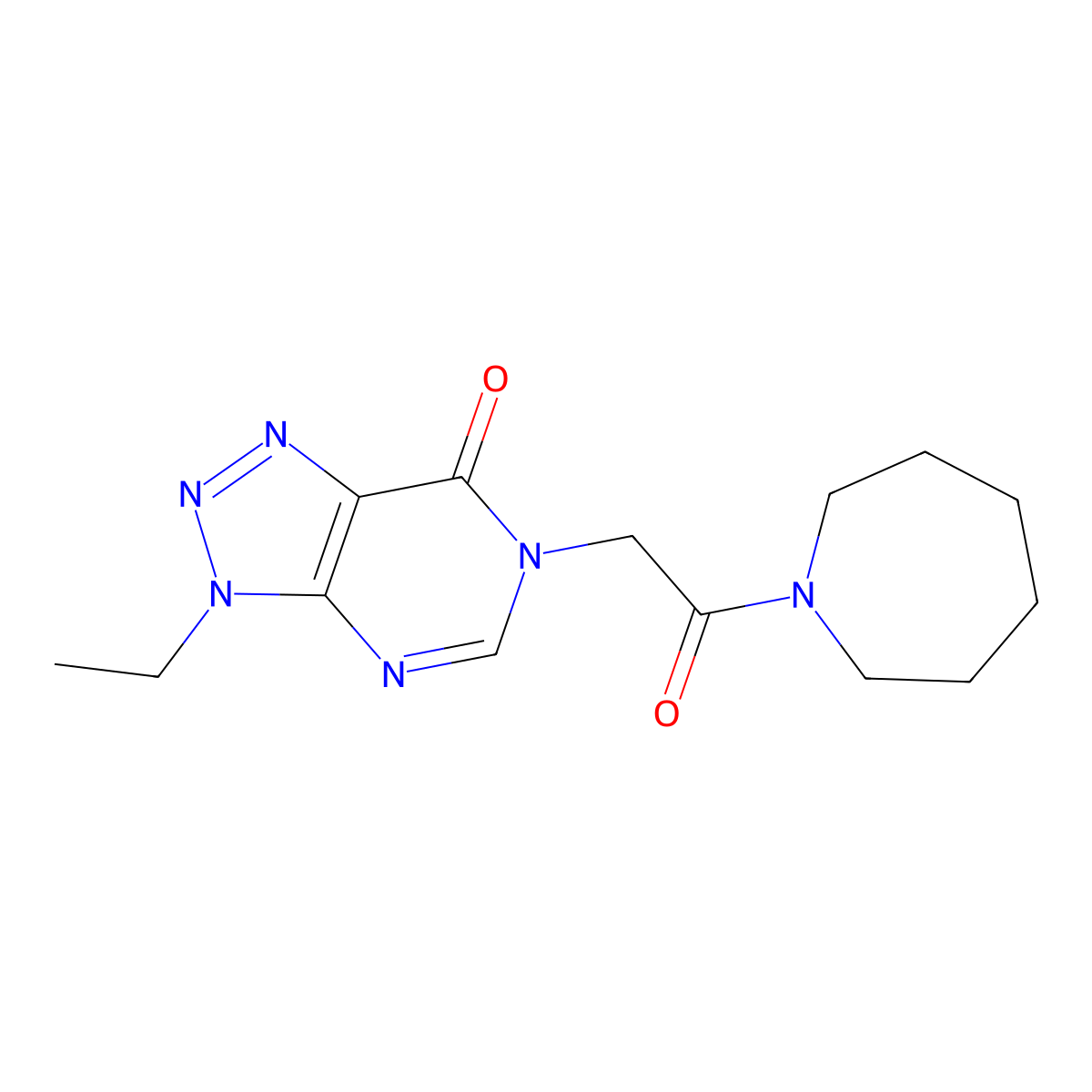 6-[2-(azepan-1-yl)-2-oxoethyl]-3-ethyl-3H,6H,7H-[1,2,3]triazolo[4,5-d]pyrimidin-7-one molecular structure, CAS 1058197-35-5