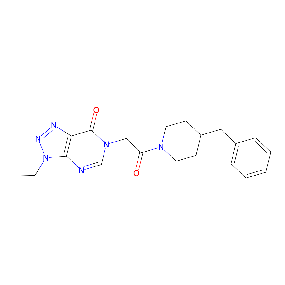 6-(2-(4-benzylpiperidin-1-yl)-2-oxoethyl)-3-ethyl-3H-[1,2,3]triazolo[4,5-d]pyrimidin-7(6H)-one molecular structure, CAS 1058197-36-6
