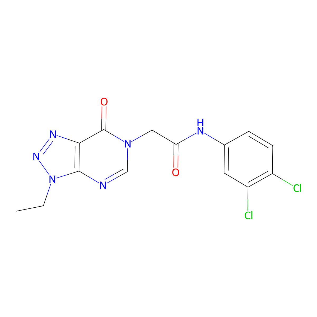 N-(3,4-dichlorophenyl)-2-{3-ethyl-7-oxo-3H,6H,7H-[1,2,3]triazolo[4,5-d]pyrimidin-6-yl}acetamide molecular structure, CAS 1058197-42-4