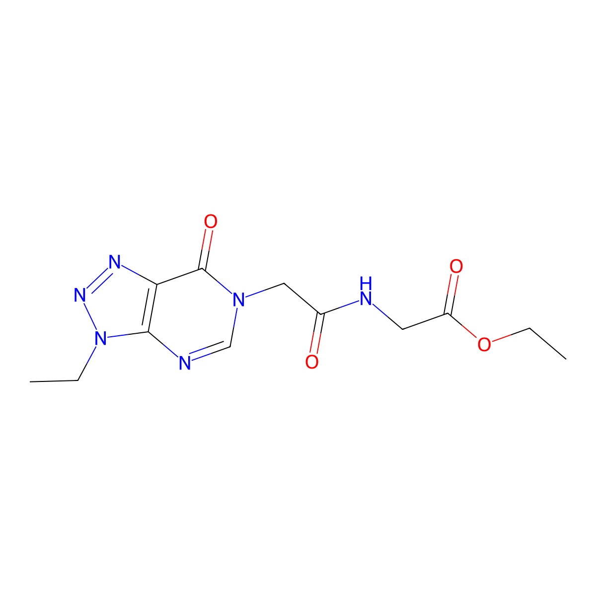 ethyl 2-(2-{3-ethyl-7-oxo-3H,6H,7H-[1,2,3]triazolo[4,5-d]pyrimidin-6-yl}acetamido)acetate molecular structure, CAS 1058197-49-1