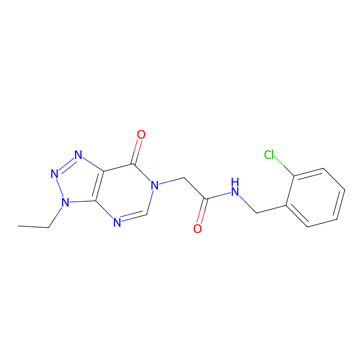 N-(2-chlorobenzyl)-2-(3-ethyl-7-oxo-3H-[1,2,3]triazolo[4,5-d]pyrimidin-6(7H)-yl)acetamide molecular structure, CAS 1058197-50-4