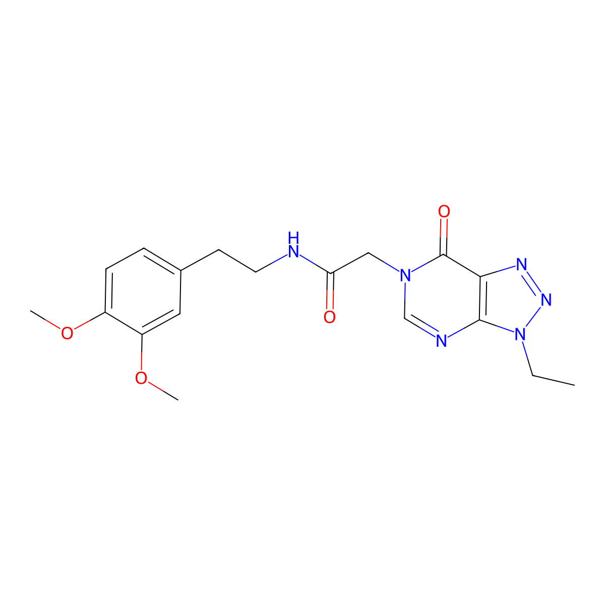 N-(3,4-dimethoxyphenethyl)-2-(3-ethyl-7-oxo-3H-[1,2,3]triazolo[4,5-d]pyrimidin-6(7H)-yl)acetamide molecular structure, CAS 1058197-51-5