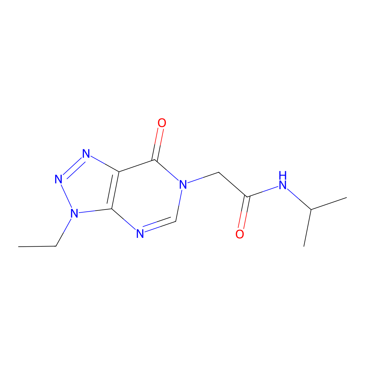 2-{3-ethyl-7-oxo-3H,6H,7H-[1,2,3]triazolo[4,5-d]pyrimidin-6-yl}-N-(propan-2-yl)acetamide molecular structure, CAS 1058197-53-7
