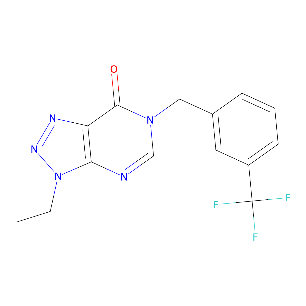 3-ethyl-6-(3-(trifluoromethyl)benzyl)-3H-[1,2,3]triazolo[4,5-d]pyrimidin-7(6H)-one molecular structure, CAS 1058197-59-3