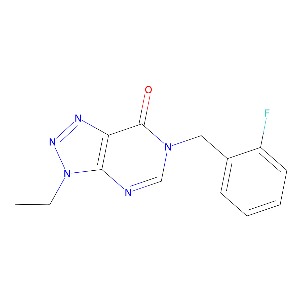 3-ethyl-6-[(2-fluorophenyl)methyl]-3H,6H,7H-[1,2,3]triazolo[4,5-d]pyrimidin-7-one molecular structure, CAS 1058197-60-6