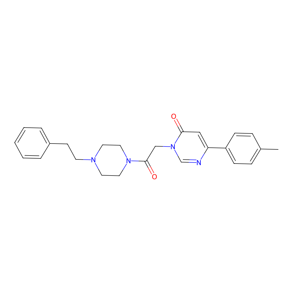 6-(4-Methylphenyl)-3-{2-oxo-2-[4-(2-phenylethyl)piperazin-1-yl]ethyl}-3,4-dihydropyrimidin-4-one molecular structure, CAS 1058197-88-8
