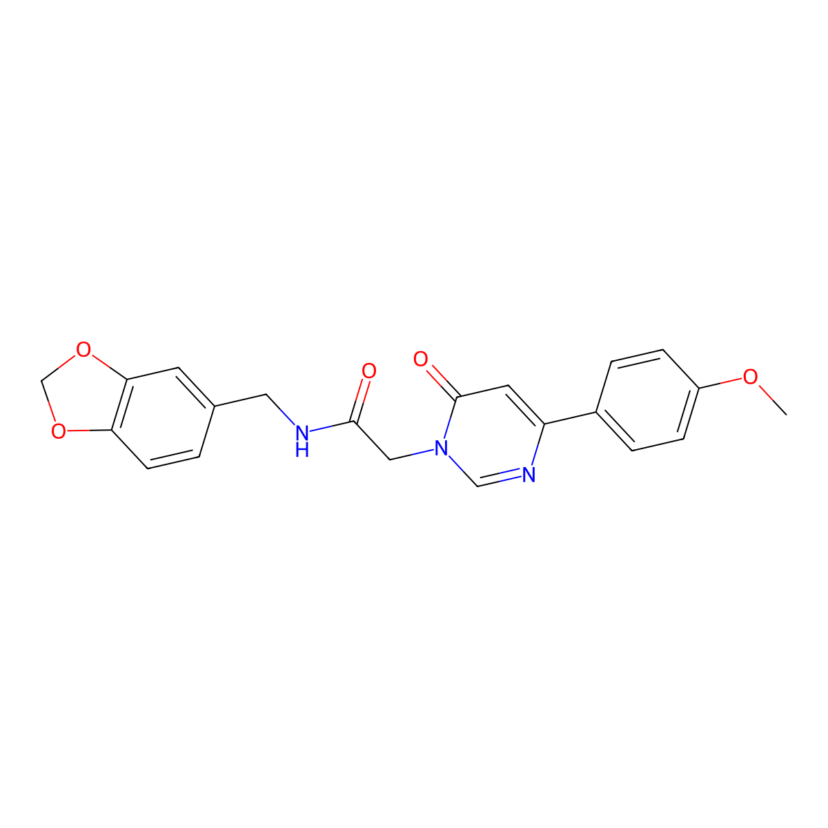 N-[(2H-1,3-benzodioxol-5-yl)methyl]-2-[4-(4-methoxyphenyl)-6-oxo-1,6-dihydropyrimidin-1-yl]acetamide molecular structure, CAS 1058198-01-8