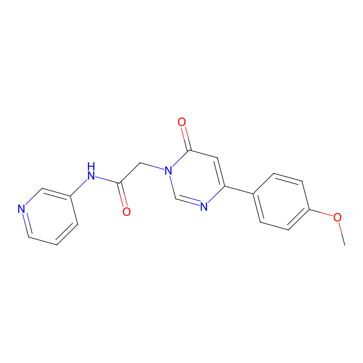 2-[4-(4-methoxyphenyl)-6-oxo-1,6-dihydropyrimidin-1-yl]-N-(pyridin-3-yl)acetamide molecular structure, CAS 1058198-10-9