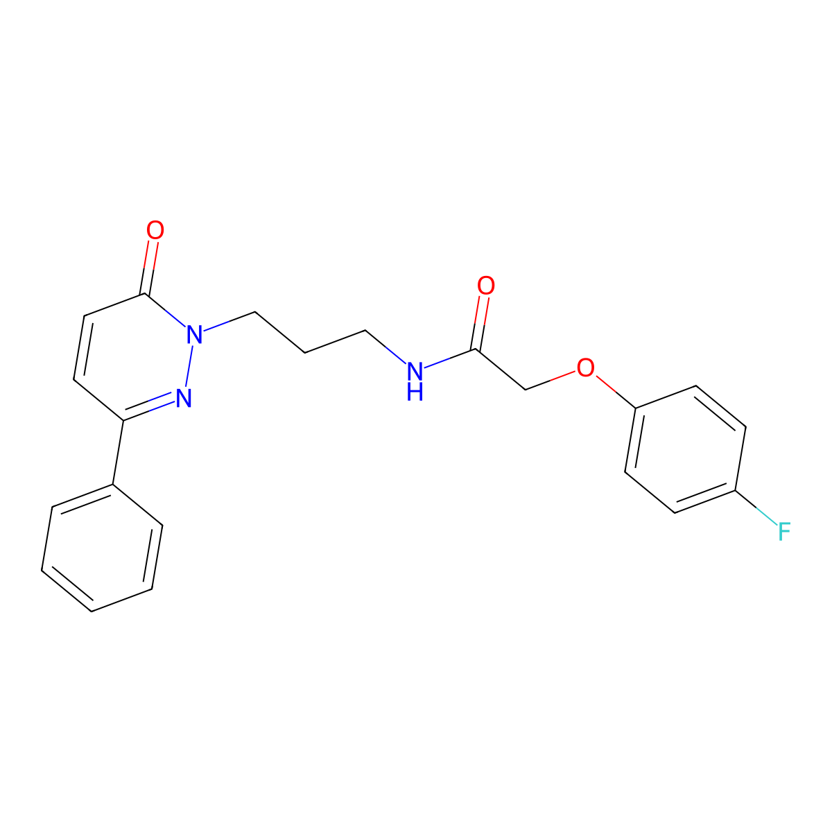2-(4-fluorophenoxy)-N-[3-(6-oxo-3-phenyl-1,6-dihydropyridazin-1-yl)propyl]acetamide molecular structure, CAS 1058199-27-1