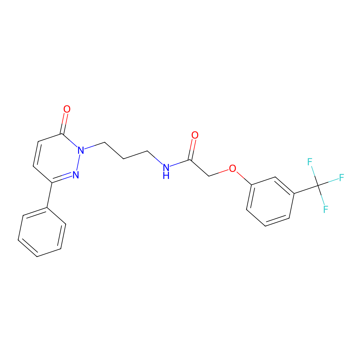 N-[3-(6-oxo-3-phenyl-1,6-dihydropyridazin-1-yl)propyl]-2-[3-(trifluoromethyl)phenoxy]acetamide molecular structure, CAS 1058199-30-6