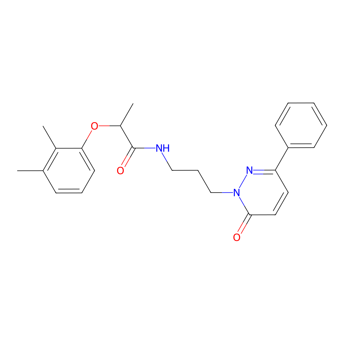 2-(2,3-dimethylphenoxy)-N-(3-(6-oxo-3-phenylpyridazin-1(6H)-yl)propyl)propanamide molecular structure, CAS 1058199-35-1