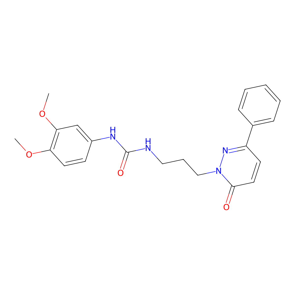 1-(3,4-dimethoxyphenyl)-3-(3-(6-oxo-3-phenylpyridazin-1(6H)-yl)propyl)urea molecular structure, CAS 1058199-37-3