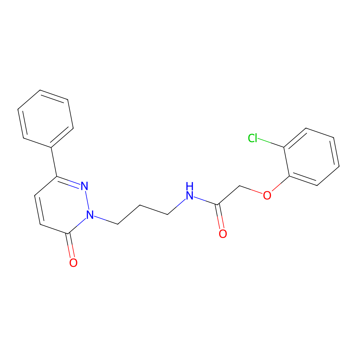 2-(2-chlorophenoxy)-N-(3-(6-oxo-3-phenylpyridazin-1(6H)-yl)propyl)acetamide molecular structure, CAS 1058199-47-5