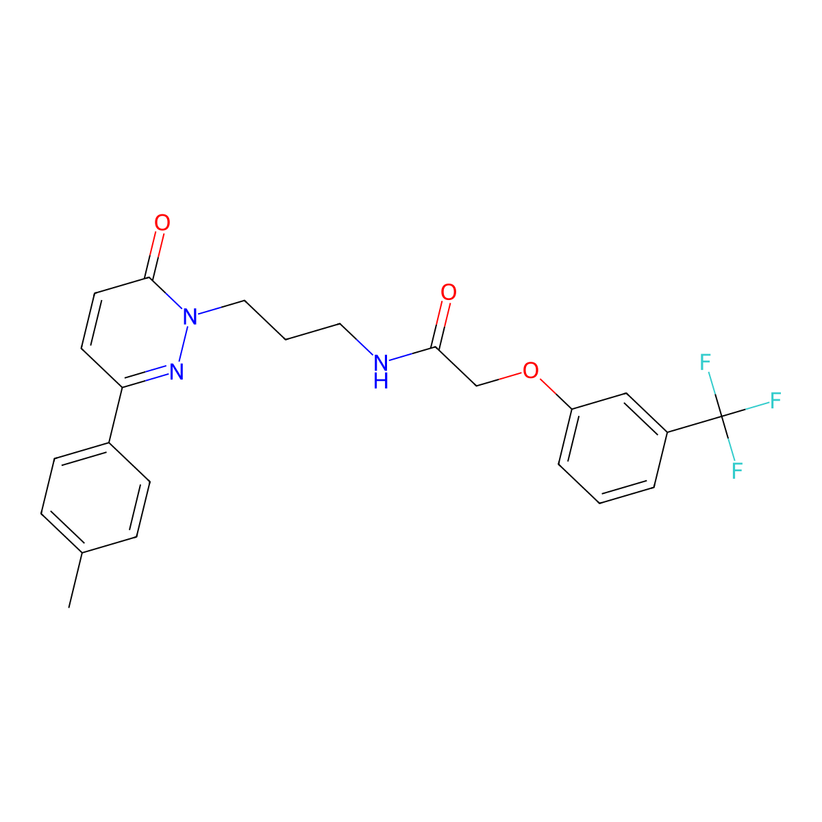 N-{3-[3-(4-methylphenyl)-6-oxo-1,6-dihydropyridazin-1-yl]propyl}-2-[3-(trifluoromethyl)phenoxy]acetamide molecular structure, CAS 1058199-96-4
