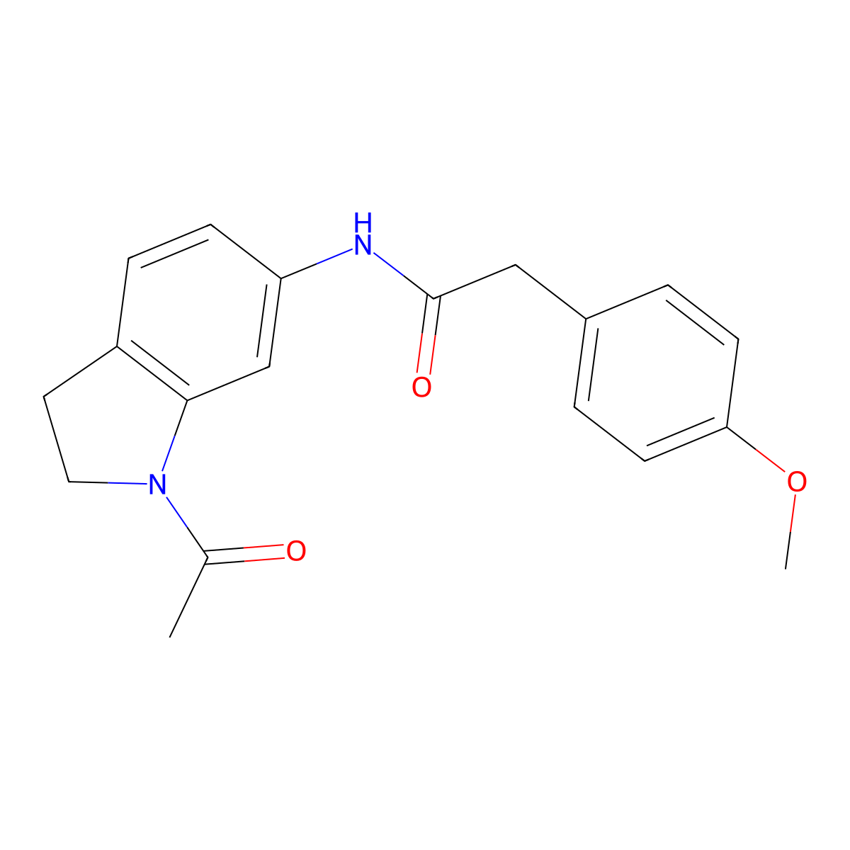 N-(1-acetyl-2,3-dihydro-1H-indol-6-yl)-2-(4-methoxyphenyl)acetamide molecular structure, CAS 1058203-51-2