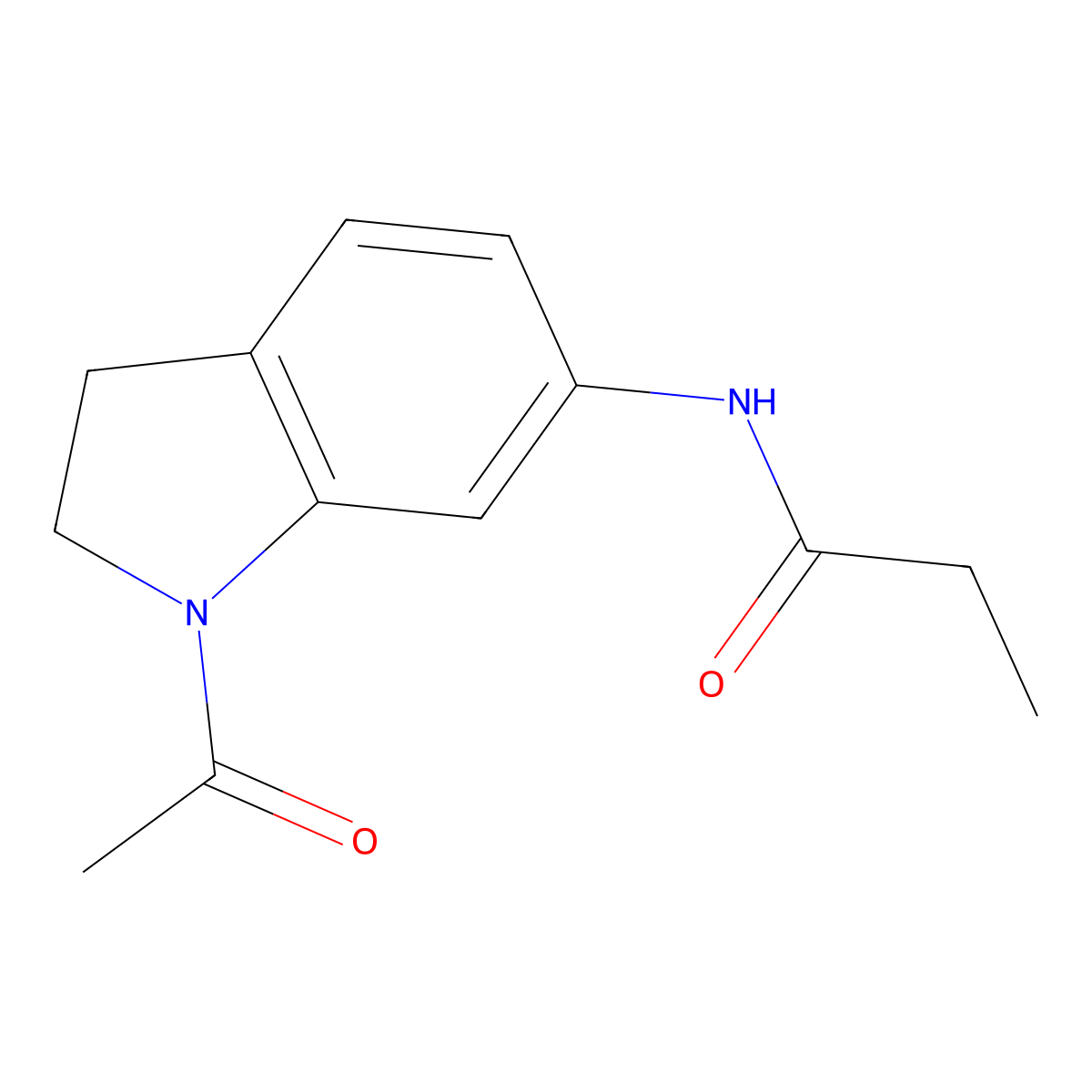 N-(1-acetyl-2,3-dihydro-1H-indol-6-yl)propanamide molecular structure, CAS 1058203-70-5