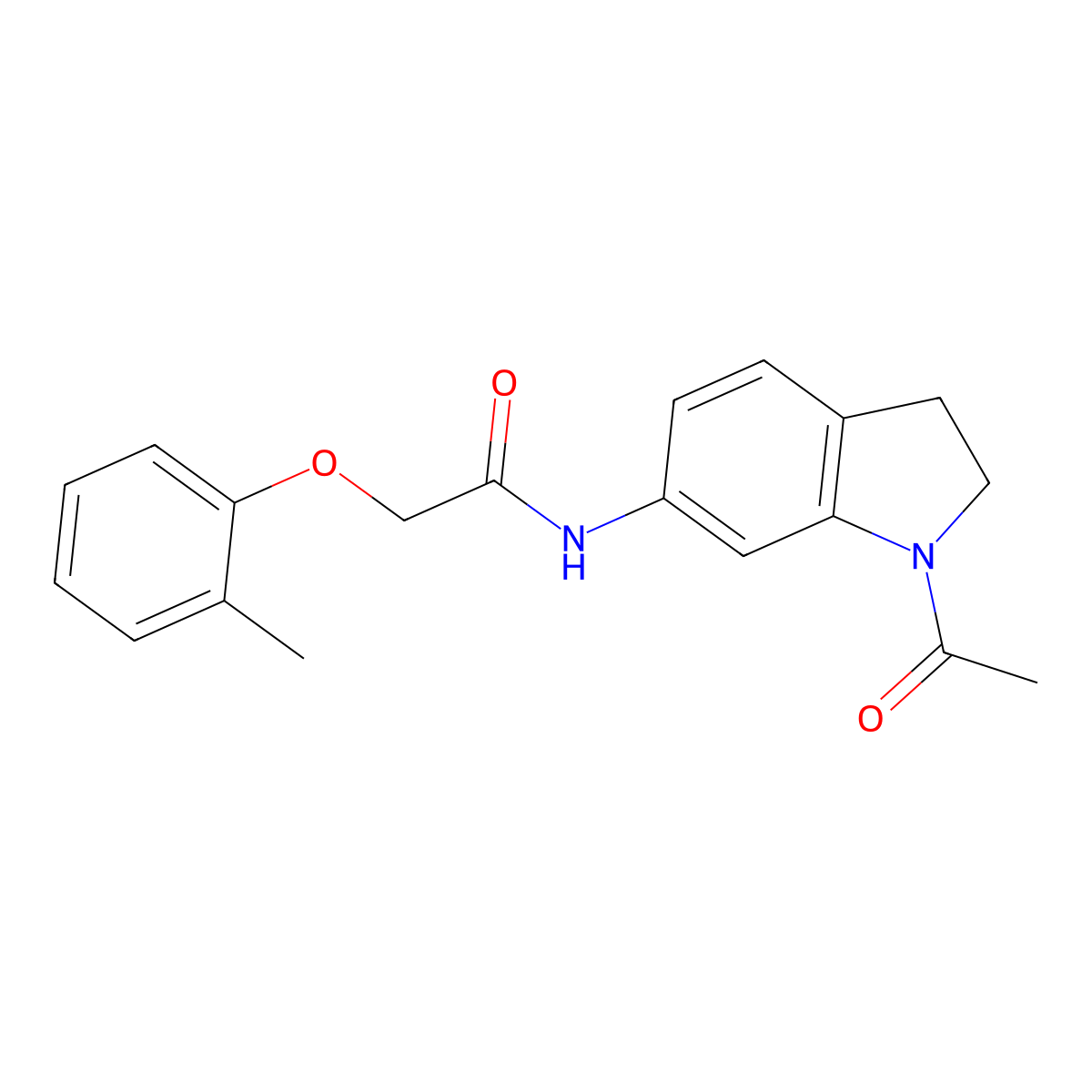 N-(1-acetylindolin-6-yl)-2-(o-tolyloxy)acetamide molecular structure, CAS 1058203-76-1