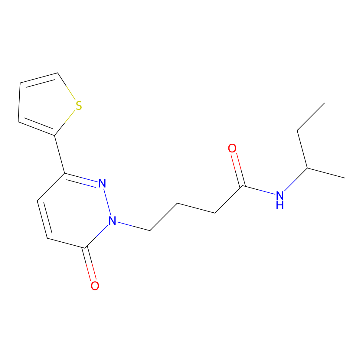 N-(sec-butyl)-4-(6-oxo-3-(thiophen-2-yl)pyridazin-1(6H)-yl)butanamide molecular structure, CAS 1058204-09-3