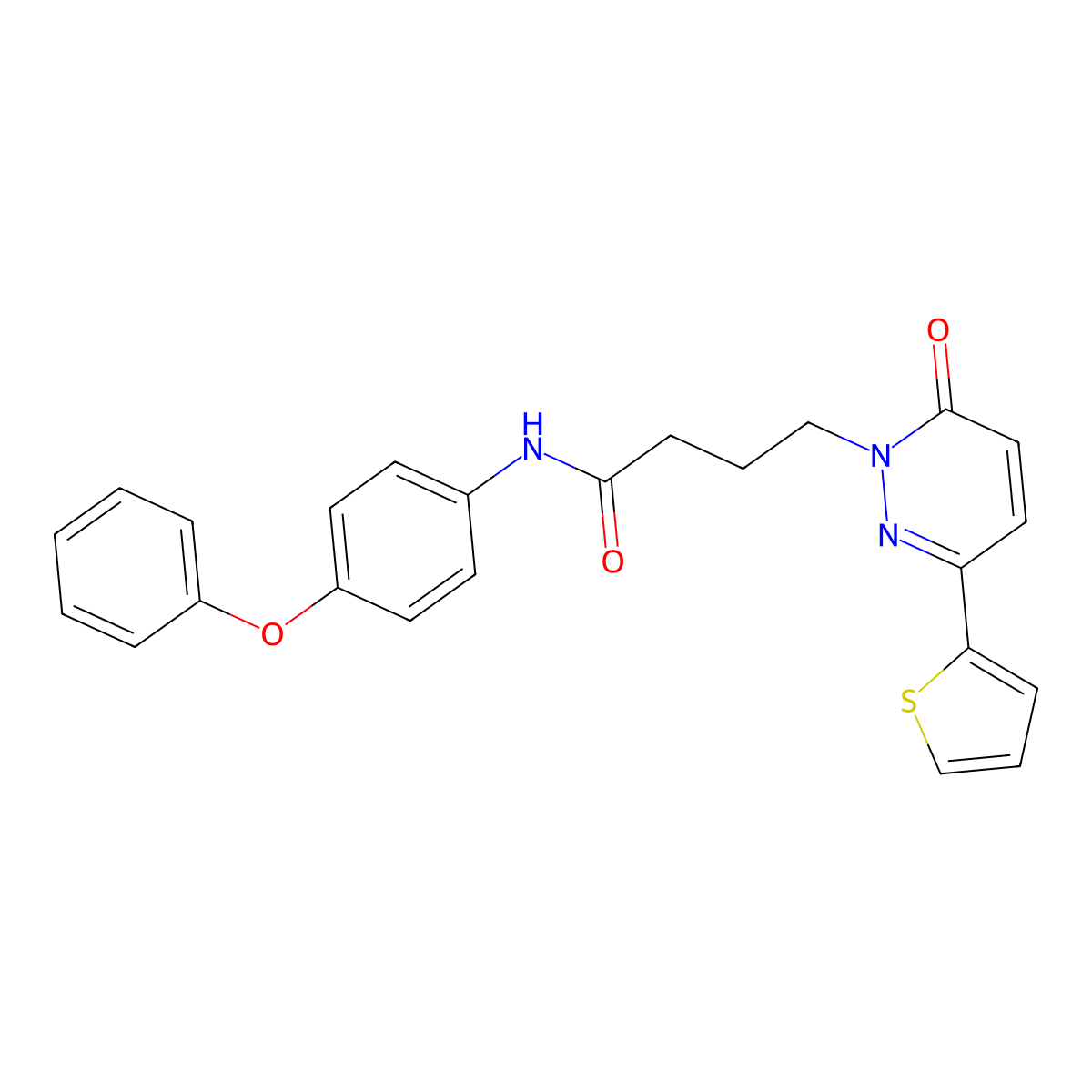 4-(6-oxo-3-(thiophen-2-yl)pyridazin-1(6H)-yl)-N-(4-phenoxyphenyl)butanamide molecular structure, CAS 1058204-33-3