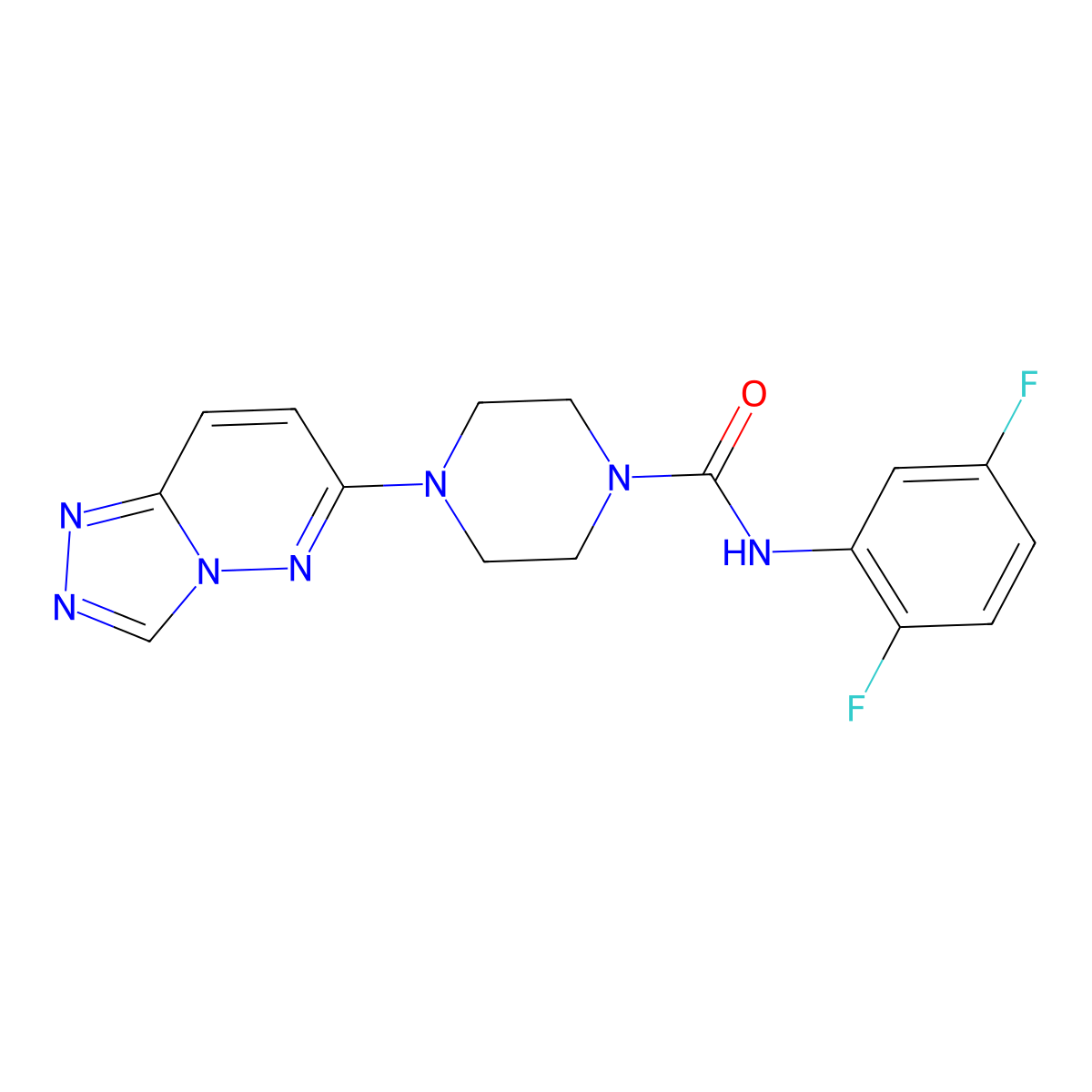 4-([1,2,4]triazolo[4,3-b]pyridazin-6-yl)-N-(2,5-difluorophenyl)piperazine-1-carboxamide molecular structure, CAS 1058204-63-9